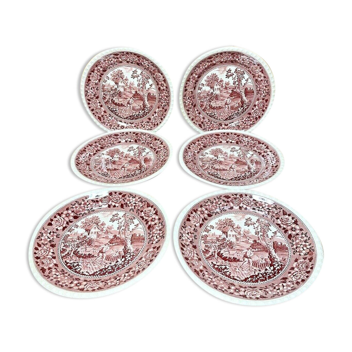 Series of 6 plates, villeroy and boch rusticana collection, chic countryside