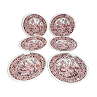 Series of 6 plates, villeroy and boch rusticana collection, chic countryside
