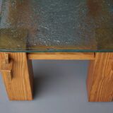 Vintage Pine Brutalist Coffee Table, 1970s