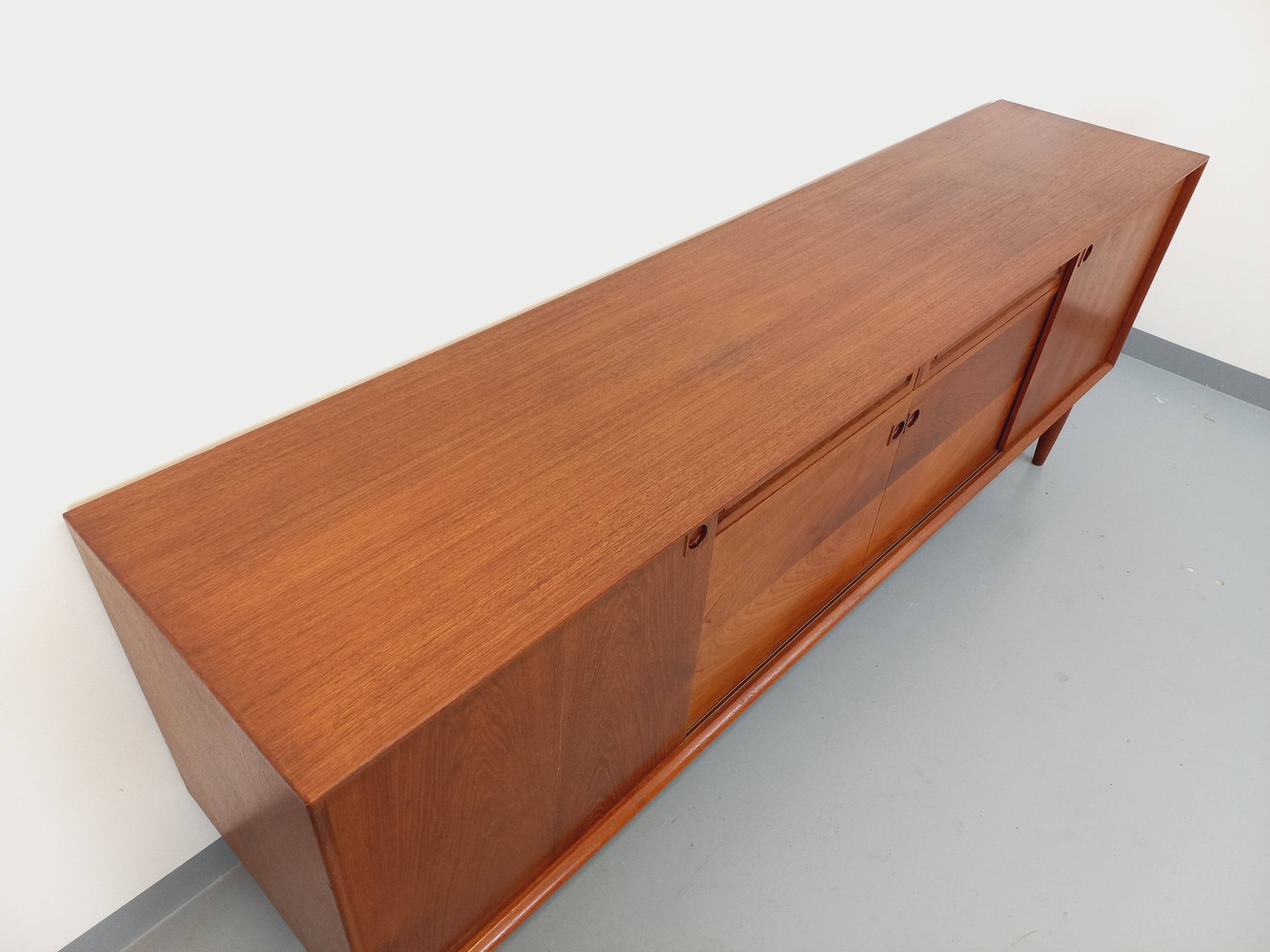 Vintage Scandinavian teak sideboard from the 60s by designer Edvard Valentinsen for Samcom