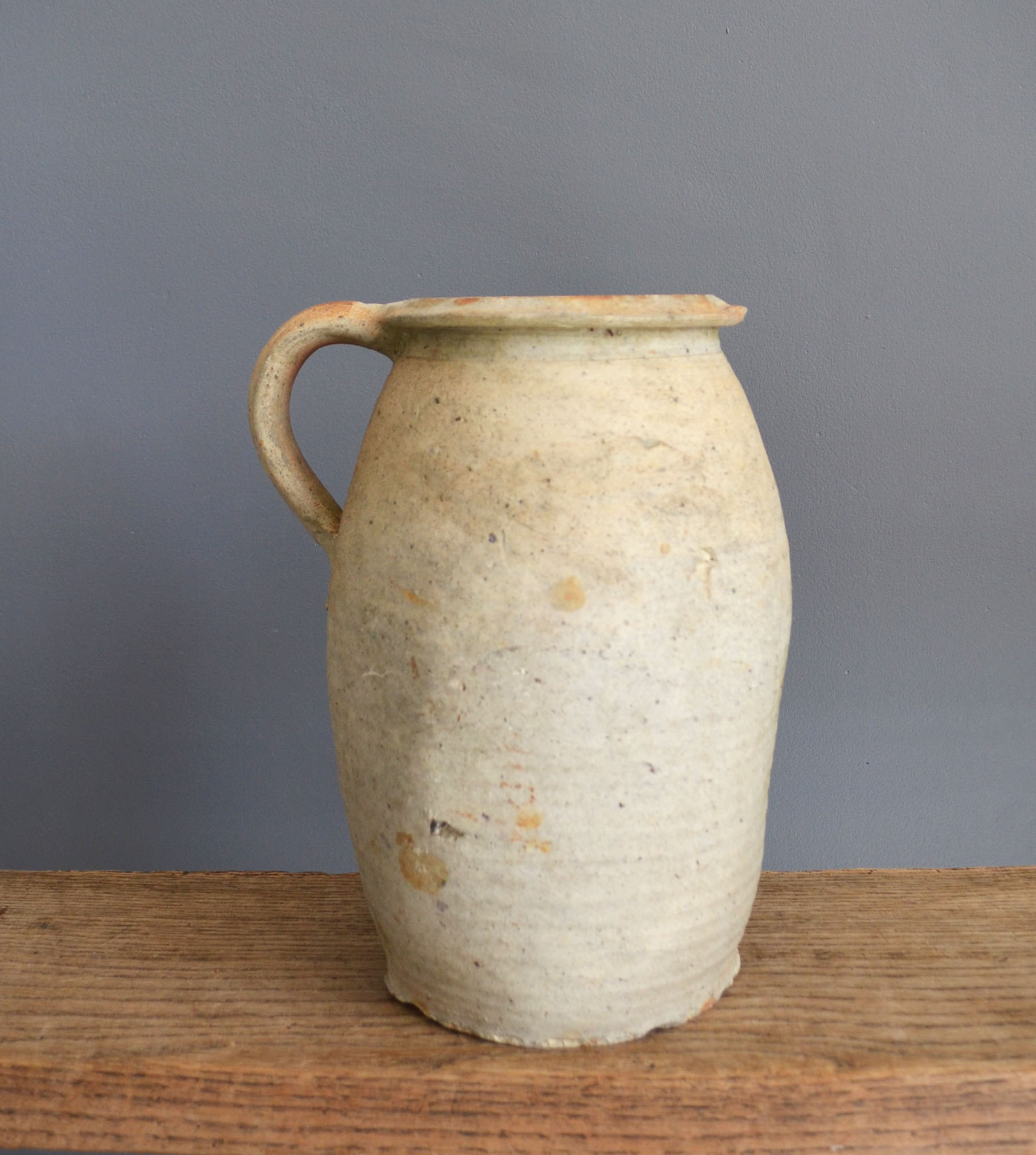 Large earthen pot or jug turned