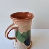 Ceramic jug with Provencal floral pattern signed (Signature to be identified)