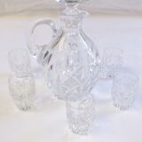 Bohemian crystal liqueur service Baccarat st Louis carafe carafon glass decanter