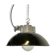 Black Enamel and Cast Iron Industrial Pendant Light, 1960s