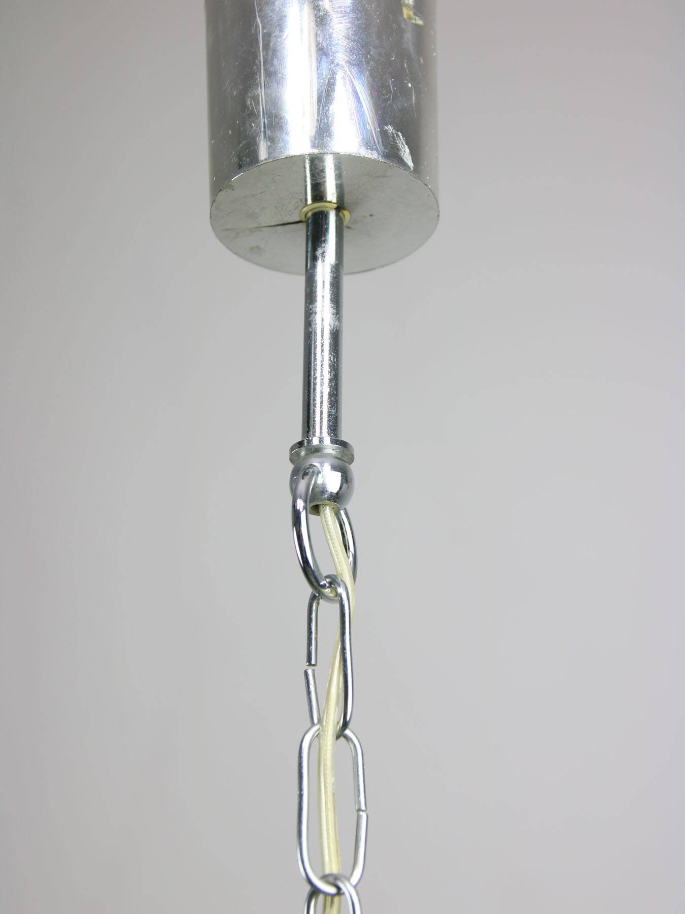 Vintage Italian Crystal & Chrome Chandelier, 1970s