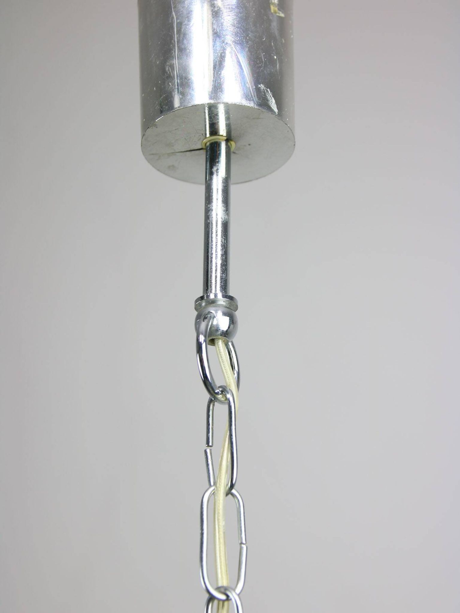 Vintage Italian Crystal & Chrome Chandelier, 1970s