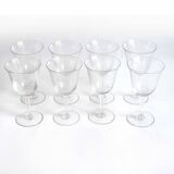 8 chiseled stemmed wine glasses