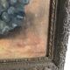 Old still life oil painting with grapes signed