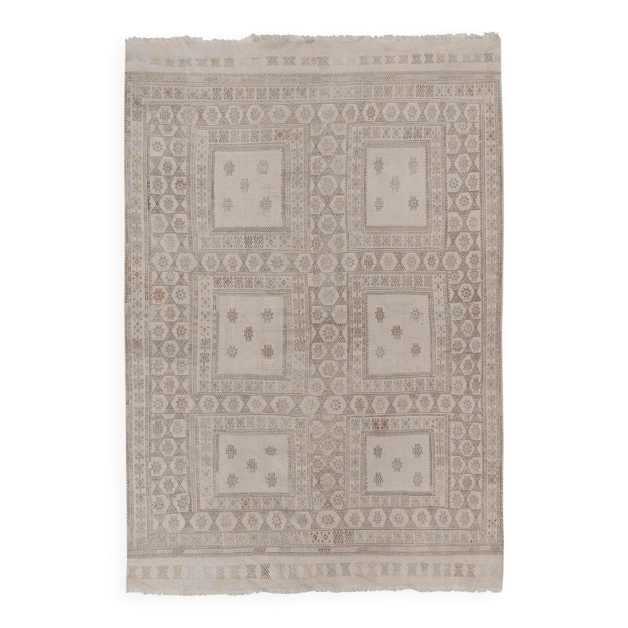 Vintage hand-embroidered tribal tapestry 150x214 cm