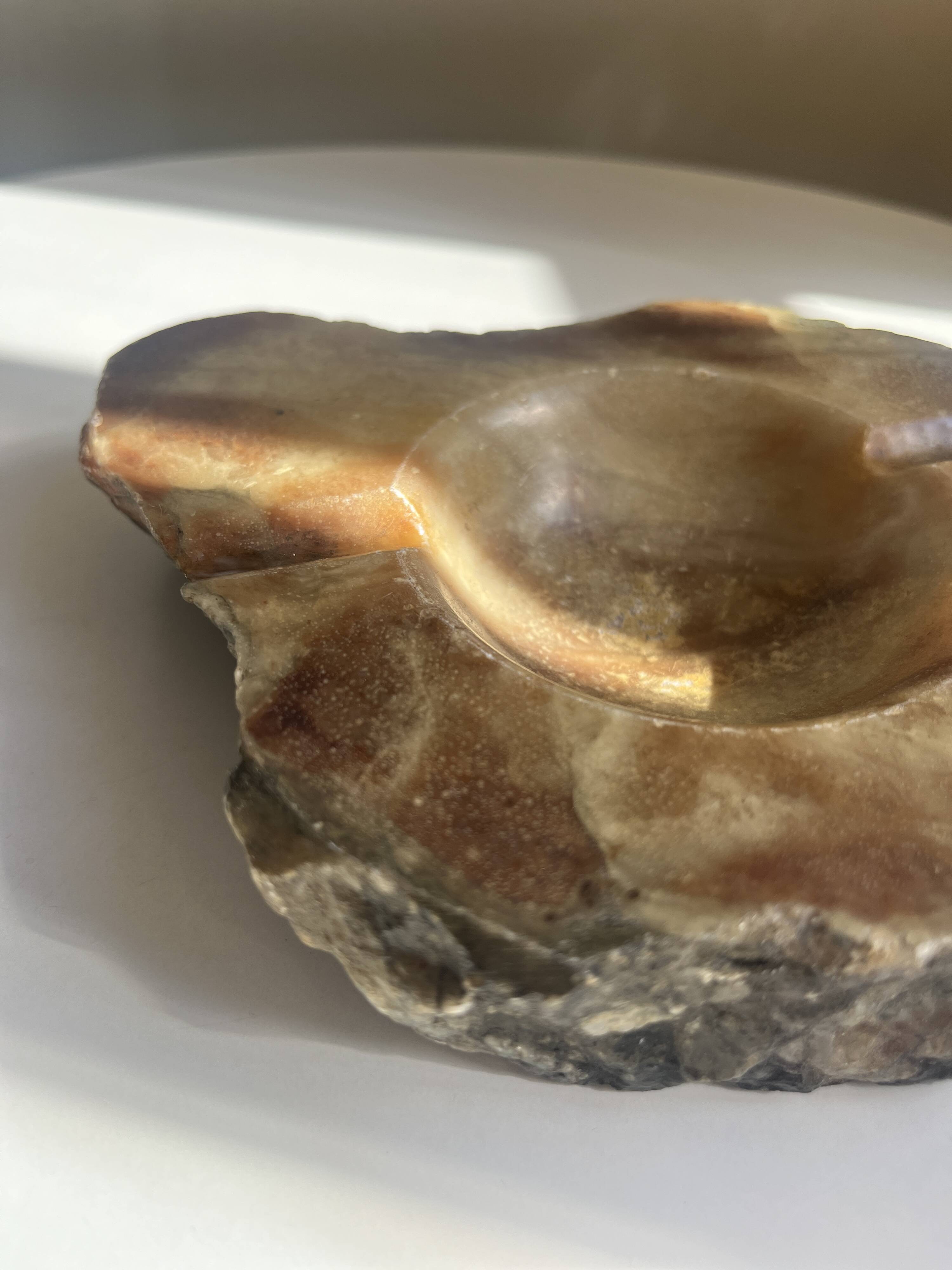 Marble ashtray / empty pocket, raw shape, vintage decor 1950