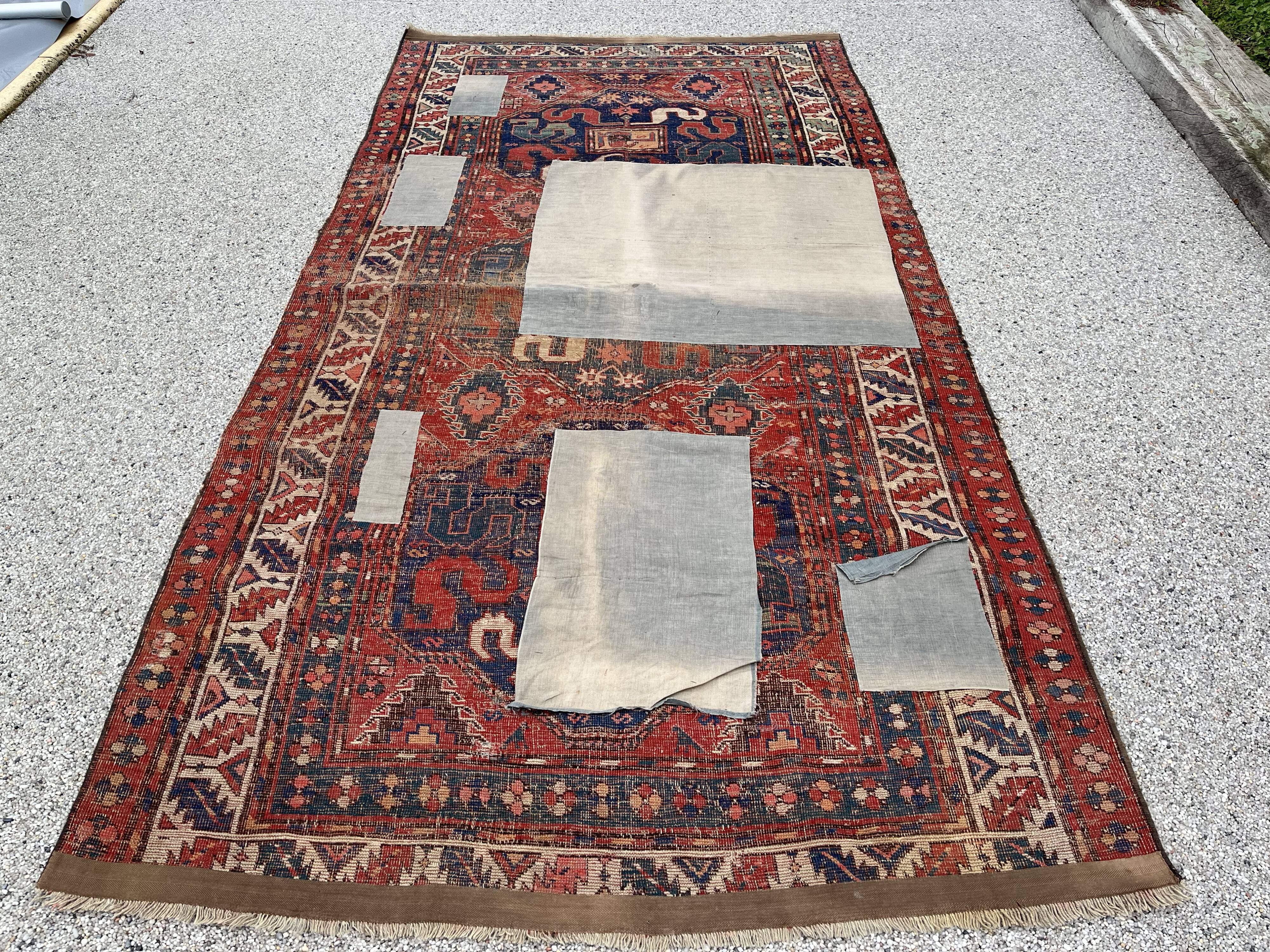 Old Carpet of the Caucasus, Kazak Cloud Band, Circa 1880