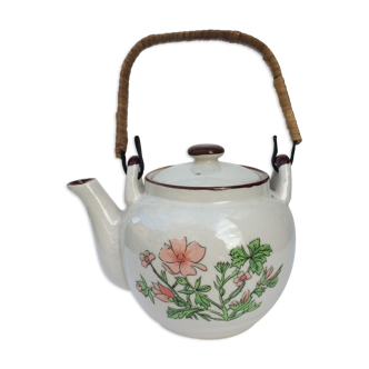 Vintage teapot wicker handle