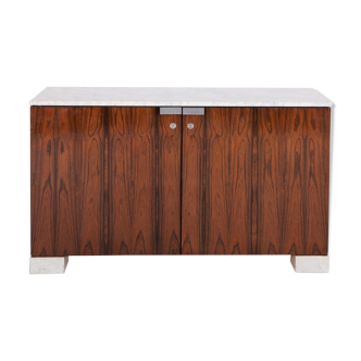 Walnut and marble buffet by De Coene, 1950s