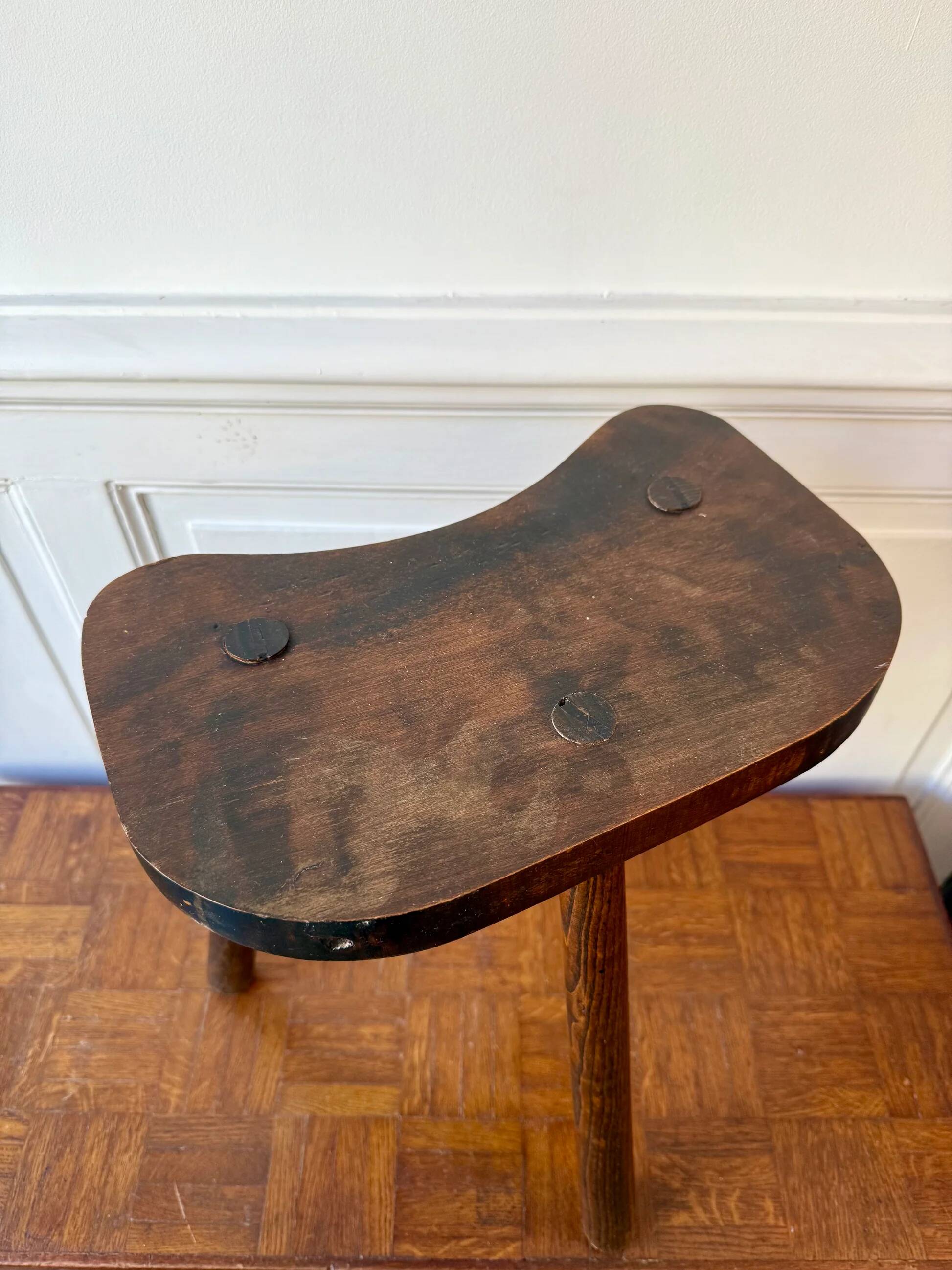 High wooden tripod stool