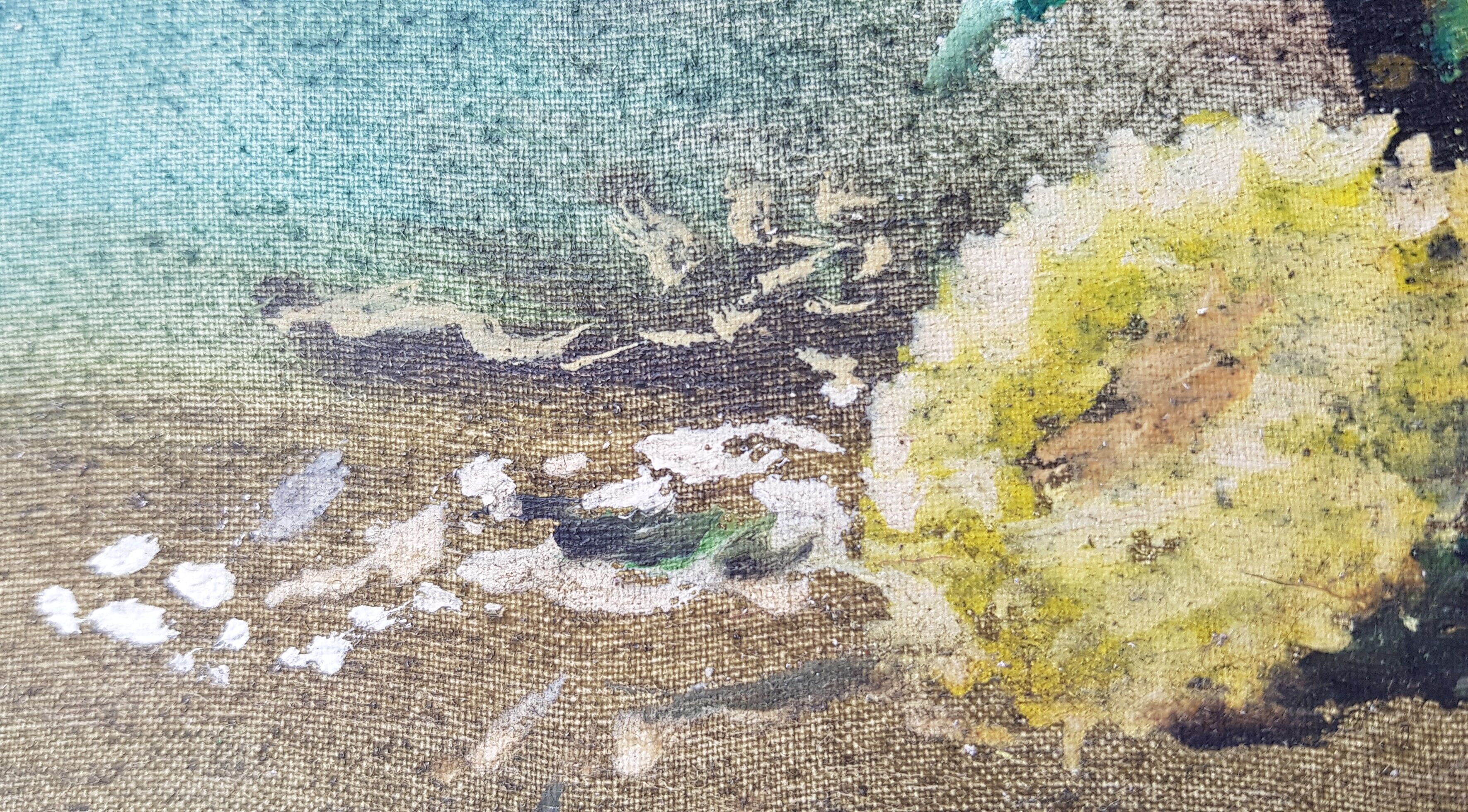 Oil on canvas "daisies pomponettes"