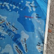 Vintage school map mdi Oceania - South America.
