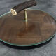 Plateau à fromage vintage rond marqueterie plateau verre tournant 28,5 cm