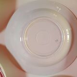 set of 11 vintage soup plates with red flowers