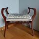 Piano bench stool upholstered canvas end of bed