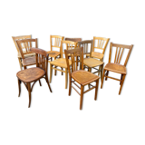 Set of vintage mismatched bistro chairs