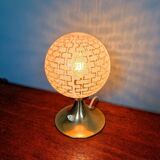 Space Age brass and textured glass table lamp, 1970s