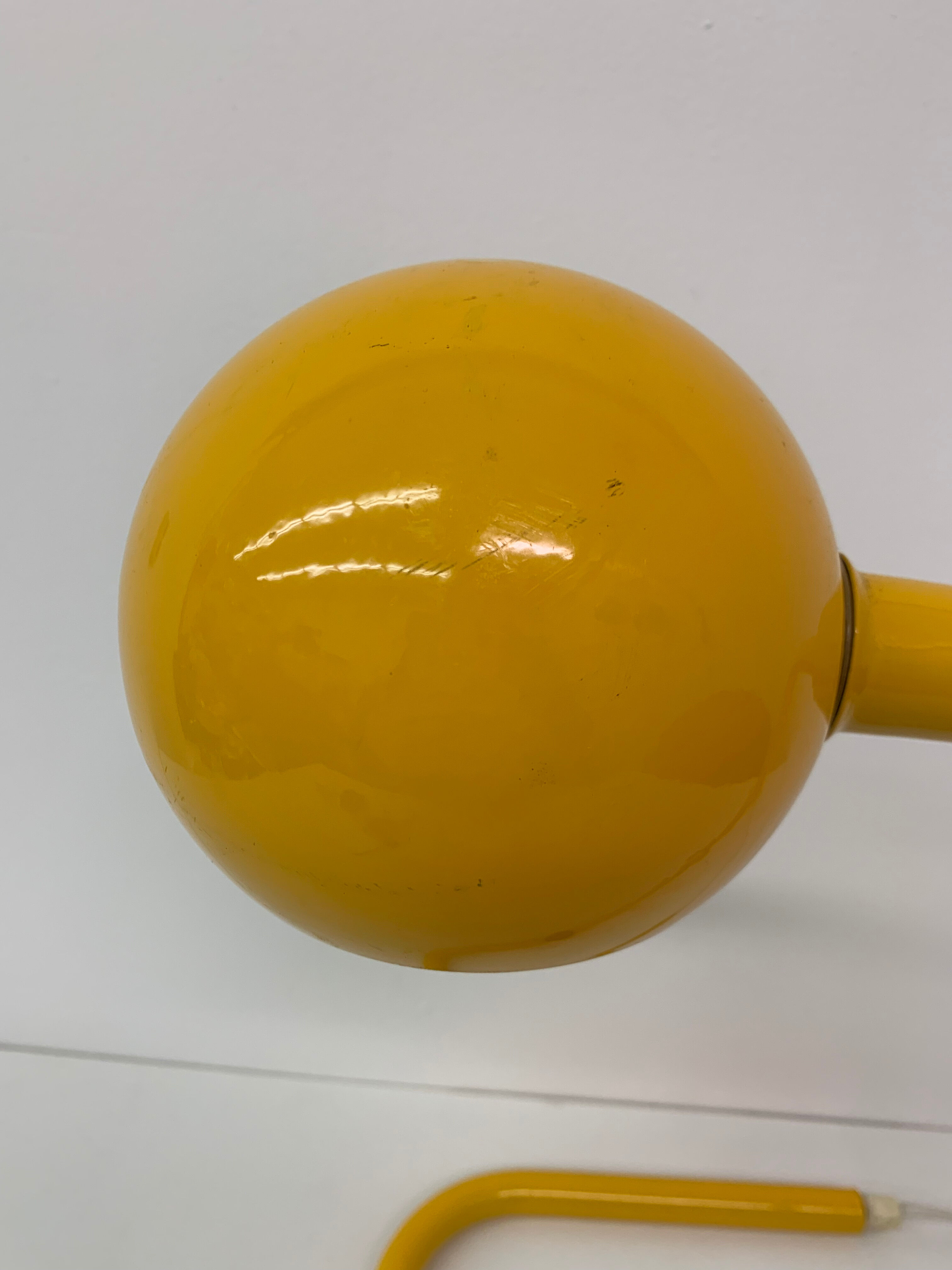 Mid-century design yellow tubular table lamp, 1970’s