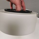 LYFA ceiling lights, white opaline glass, metal suspension, 1950s Denmark