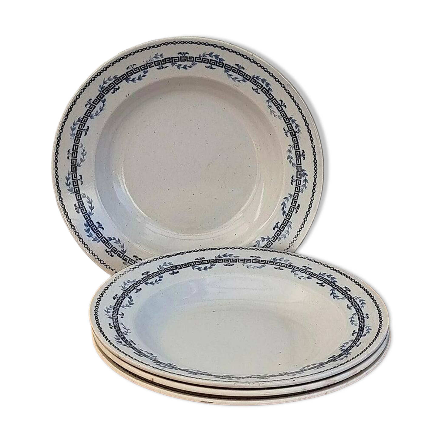 Set of 4 deep plates Terre de Fer Austerlitz