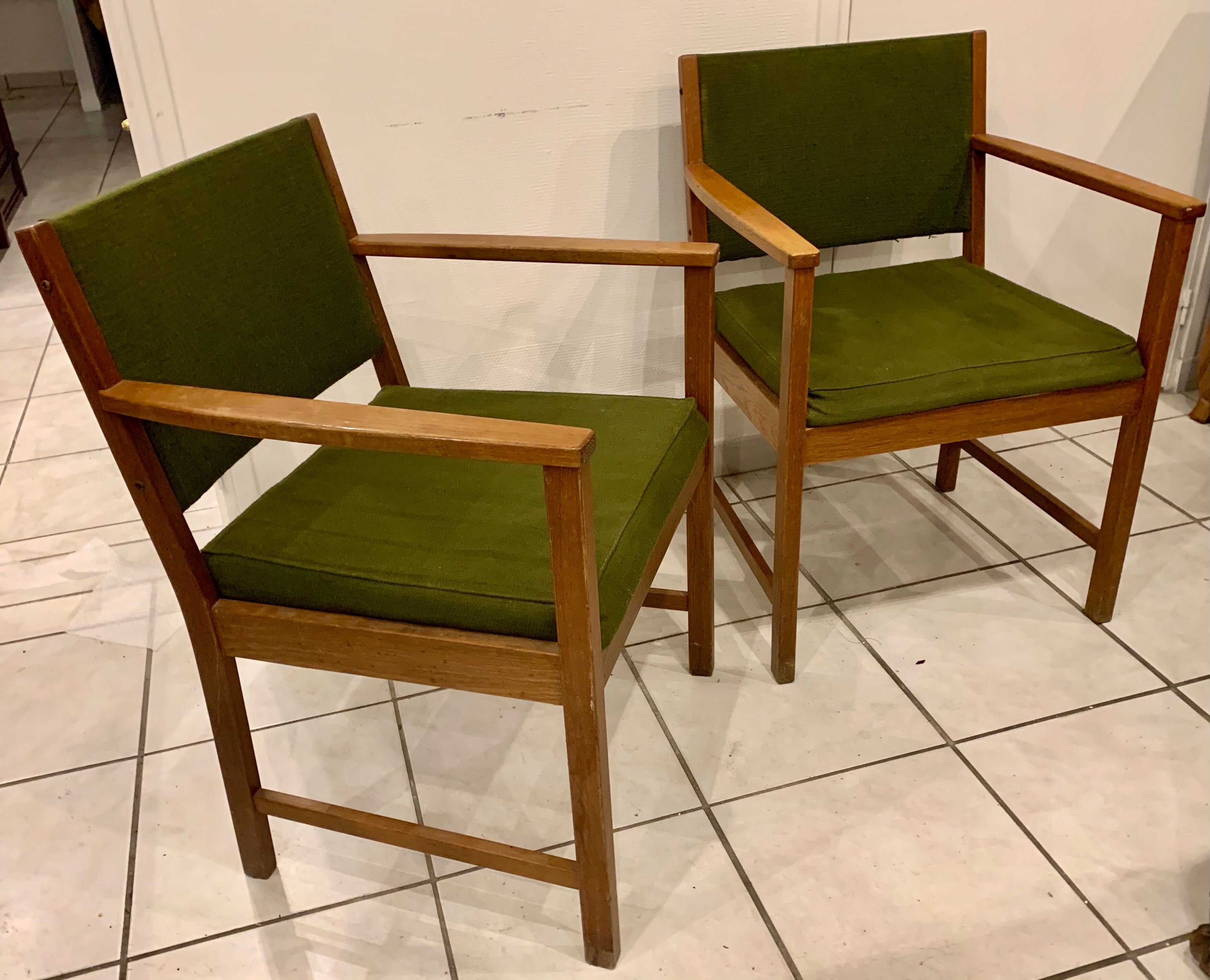 Pair of Scandinavian armchairs in teak 60s