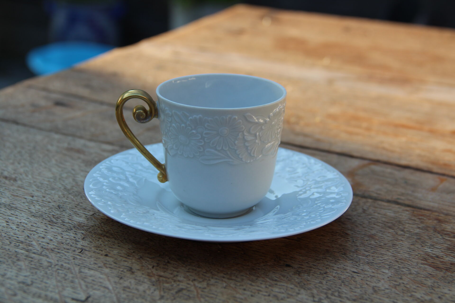 Mocha cup and its Swiss porcelain saucer, 1979