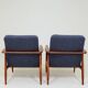 Two Mid Century Armchairs by M. Zieliński, Poland 1960, Navy Tweed