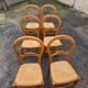 Suite de 6 chaises paillées en merisier - années 60