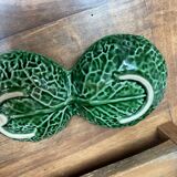 Salt and pepper shakers with cabbage leaf slip