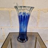Ancient Blue and Transparent Murano Glass Vase
