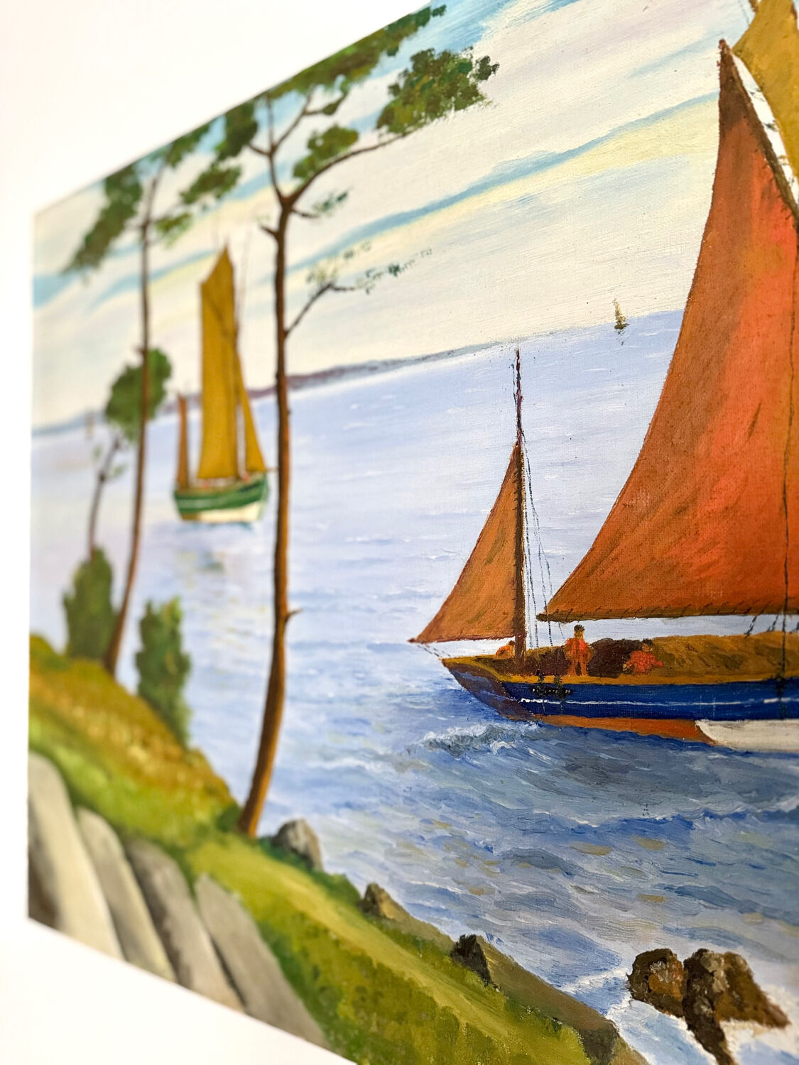Oil on canvas, Marine signed Raymond JAFFRÉ (1918-2003)
