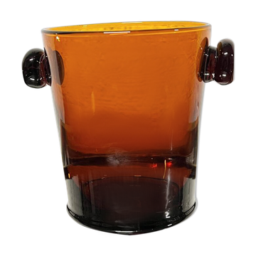 Vintage Amber Glass Ice Cube Bucket