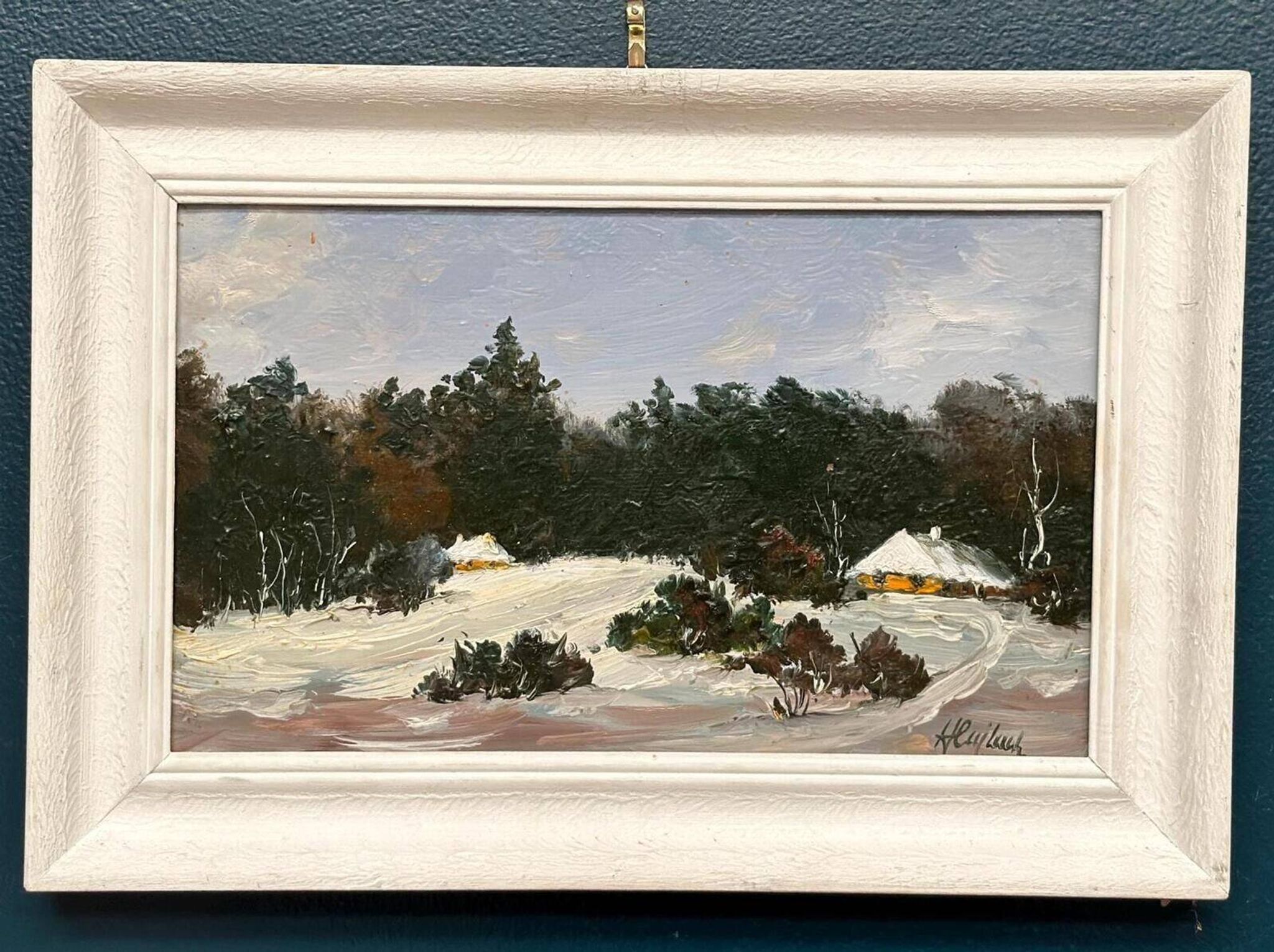 Original Swedish Oil On Panel – “Winter Landscape” – Vintage & Framed – 37 × 26 Cm (14.6" × 10.2")