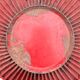 Mathieu Matégot, fruit bowl from 1953 in perforated metal with a red lacquer finish.