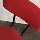 Set de 2 chaises de bureau pivotantes rouge et noir en skaï et métal, années 1960