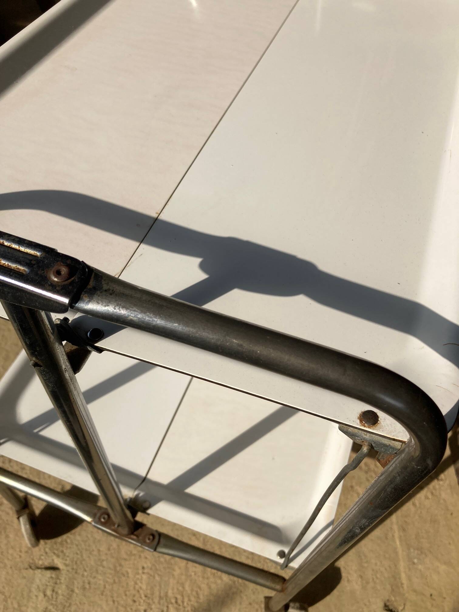 Vintage serving trolley, white folding table, 70s design, vintage.