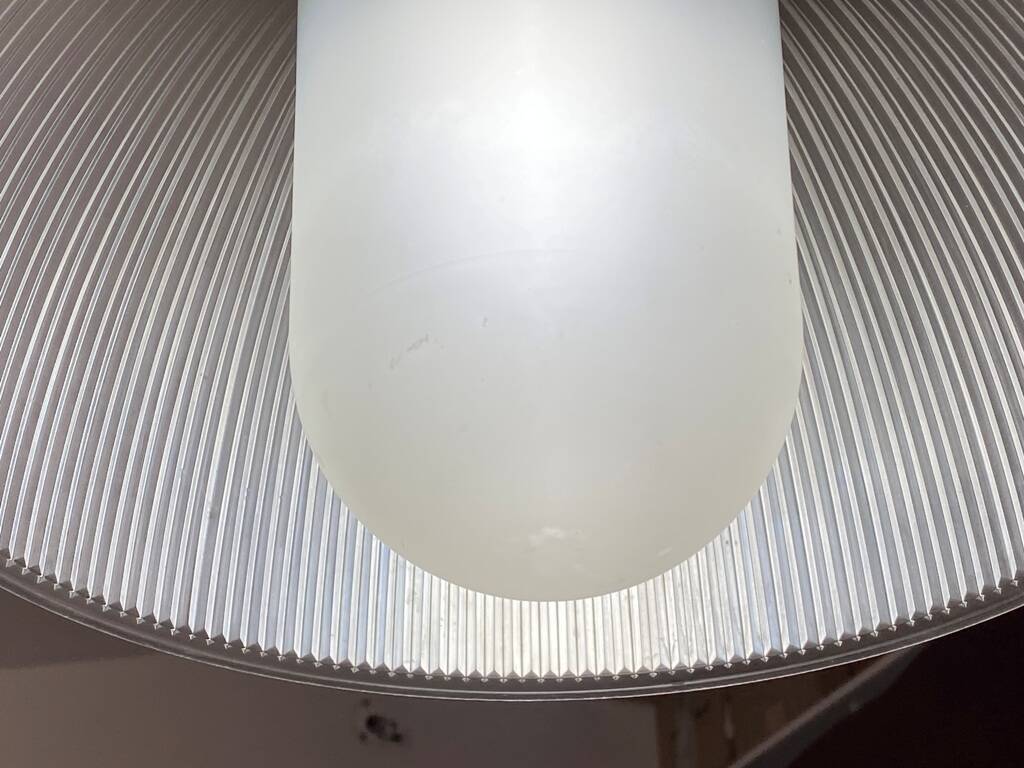 Industrial suspension aluminium body methacrylate diffuser vintage 70s