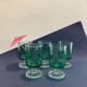 X5 small glasses with turquoise foot -years 50-retro-kitchen-vintage