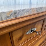 Louis-Philippe chest of drawers in cherry burl and Pyrenees marble top f