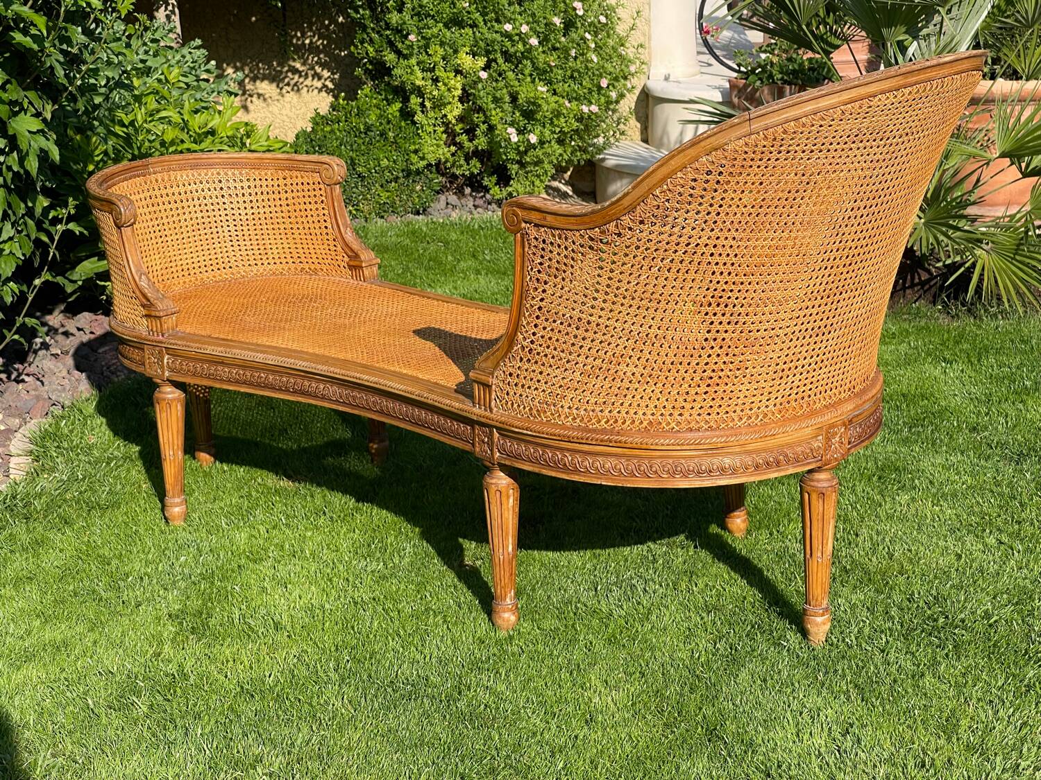 Banquette en Cannage Style Louis XVI