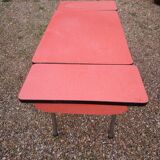 Table red Formica with extensions