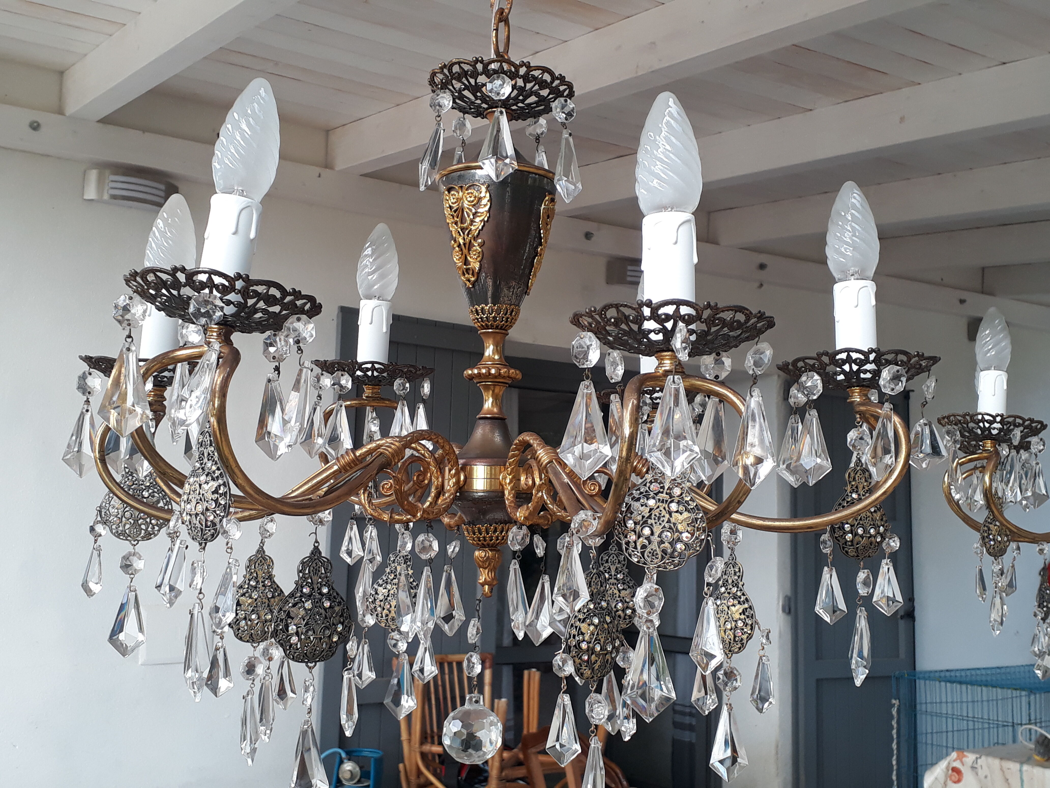 Pair of vintage italian chandeliers