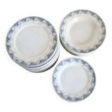 6 assiettes à dessert en terre de fer Sarreguemines modèle Luchon