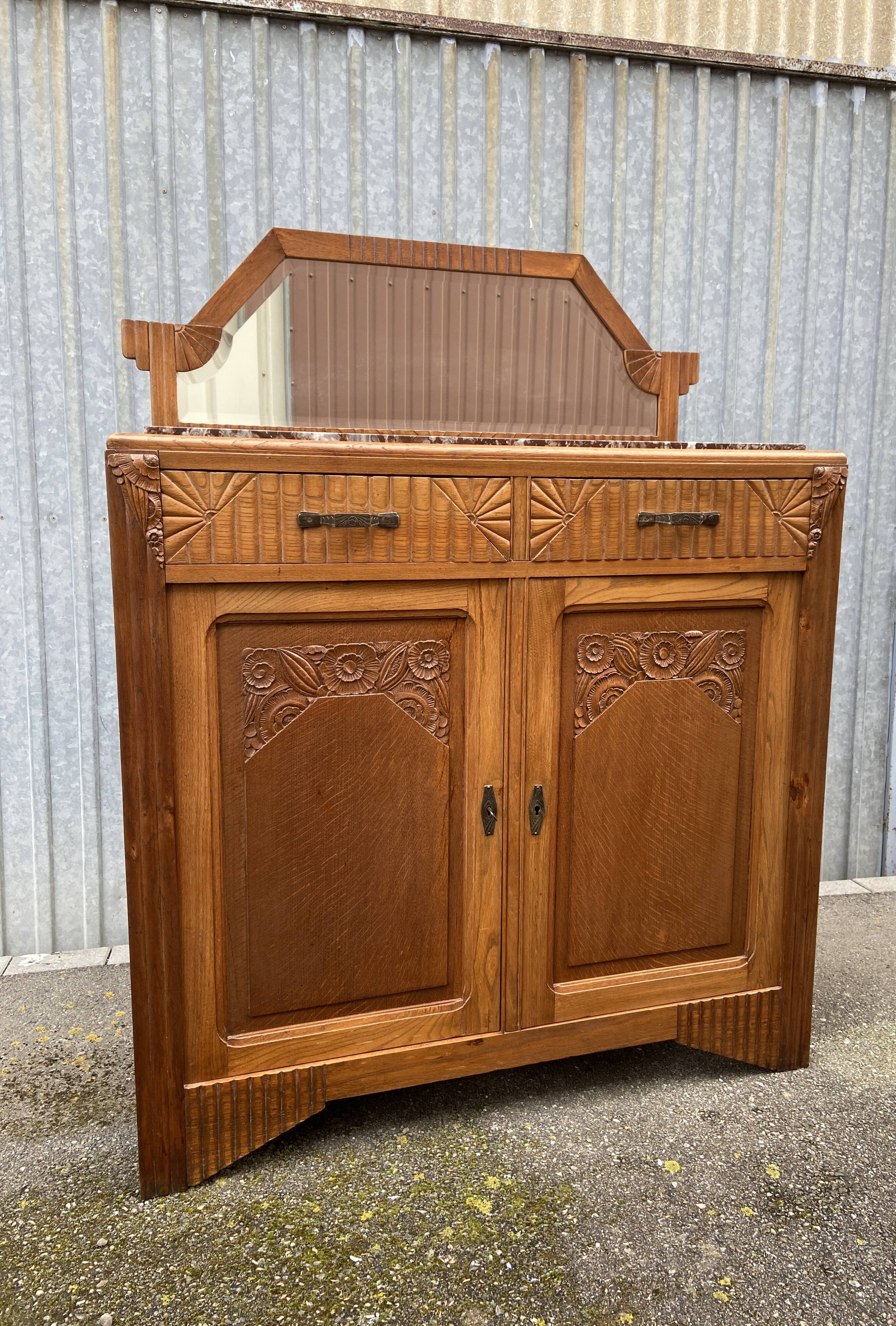 French Art Deco buffet in solid wood