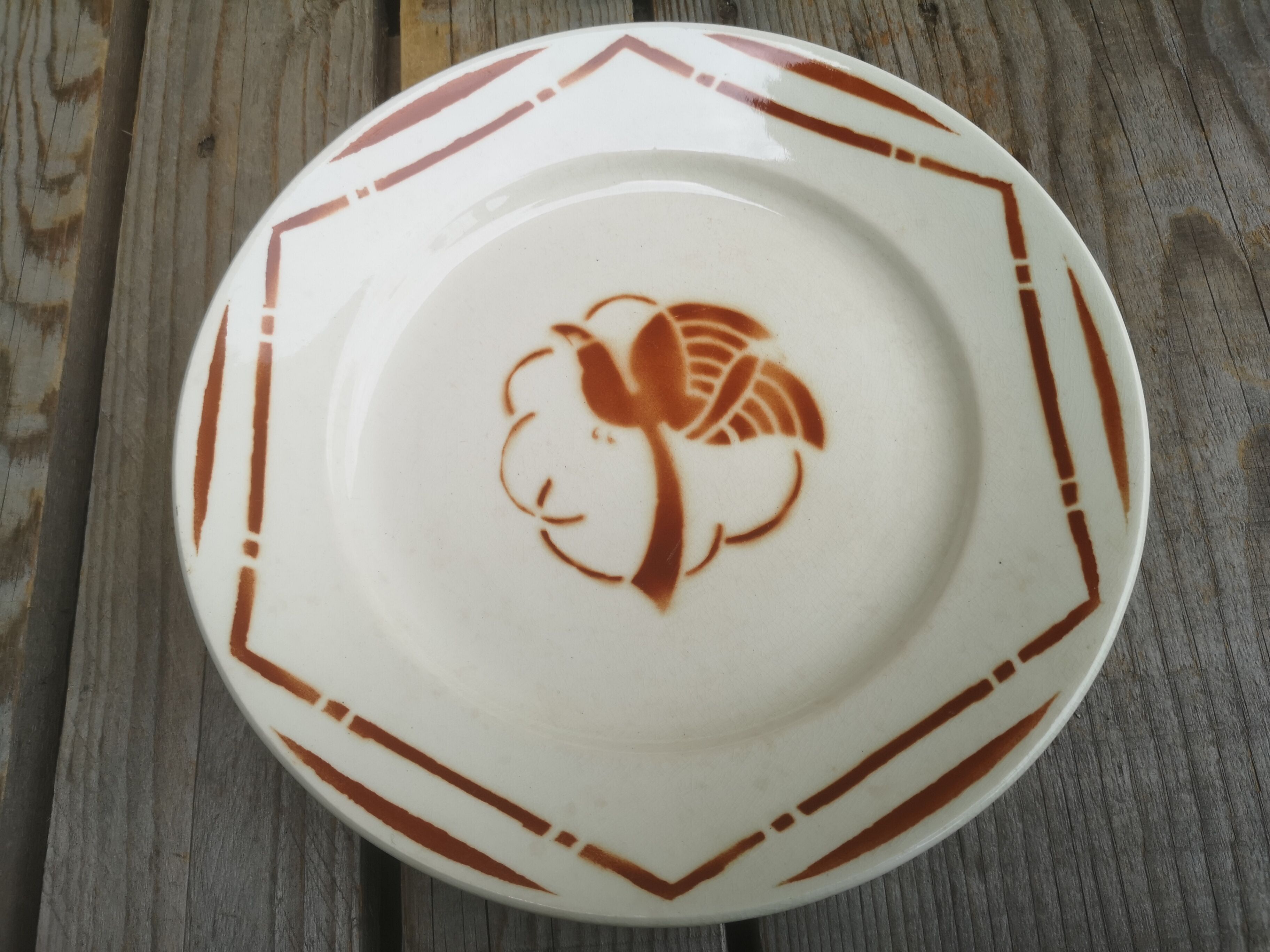 4 flat plates old ceramics from Badonviller collection paradis