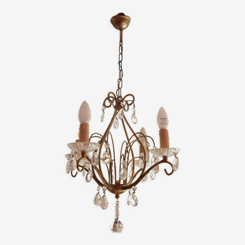 4-burner chandelier with crystal tassels